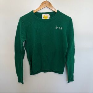 Brod Embroidered Crewneck Sweater - Green